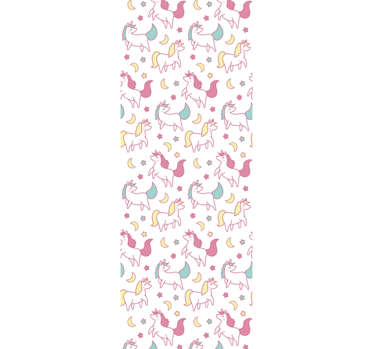 Children room roller blind with hand drawn unicorns - TenStickers