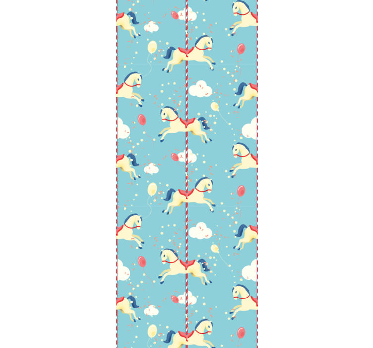 Children room roller blind amusement park horse ride - TenStickers