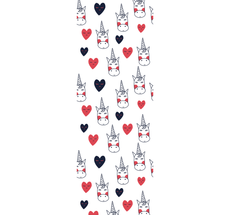 Children room roller blind with unicorn hearts pattern - TenStickers