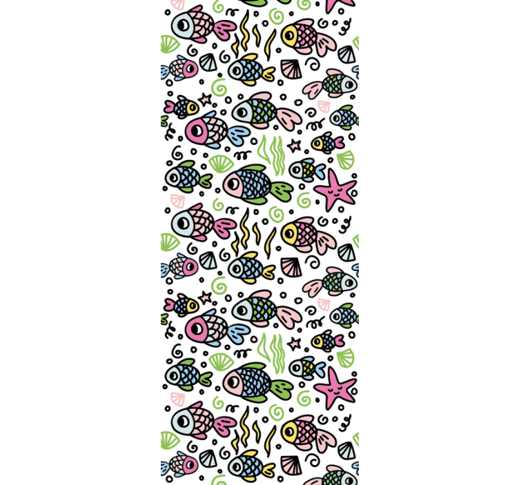 Children room roller blind with multicolor fish pattern - TenStickers