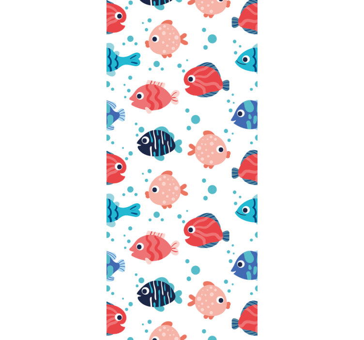 Children room roller blind with pink and blue fishes - TenStickers