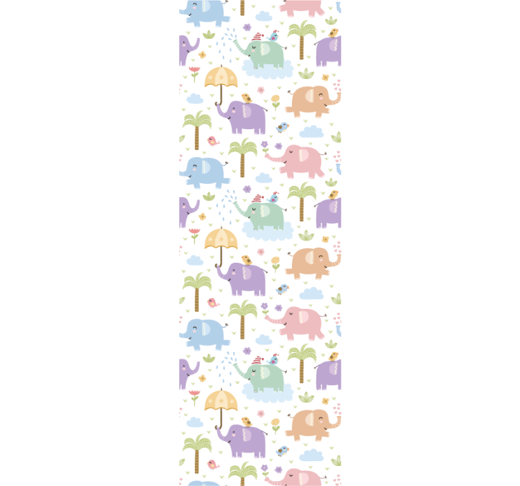 Children room roller blind with cute elephant pattern - TenStickers