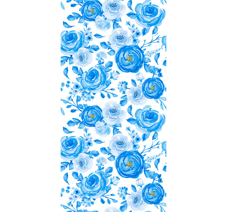Children room roller blind with nordic blue clock flowers - TenStickers