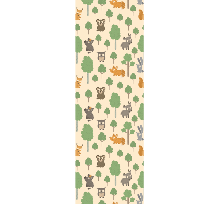 Funny cute animals and trees children room roller blind - TenStickers