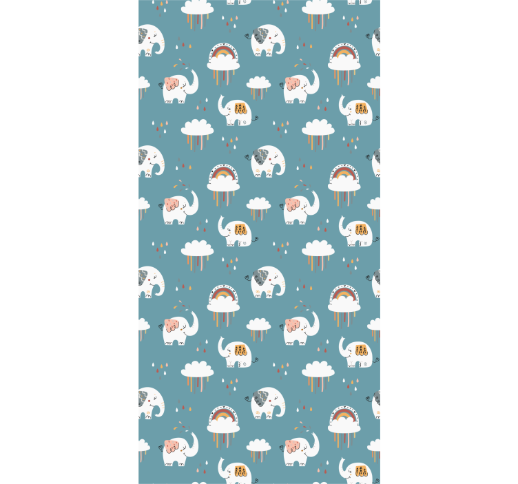 Children room roller blind elephant in the rain - TenStickers