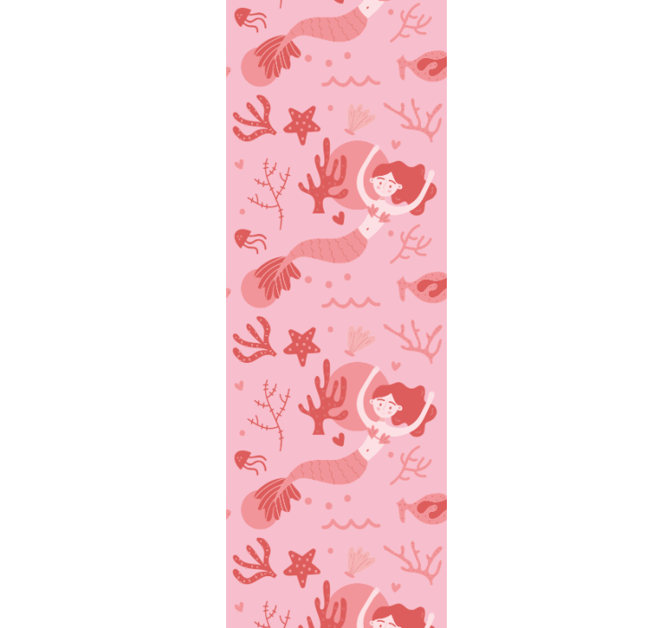Children room roller blind mermaid pink smiling waves - TenStickers