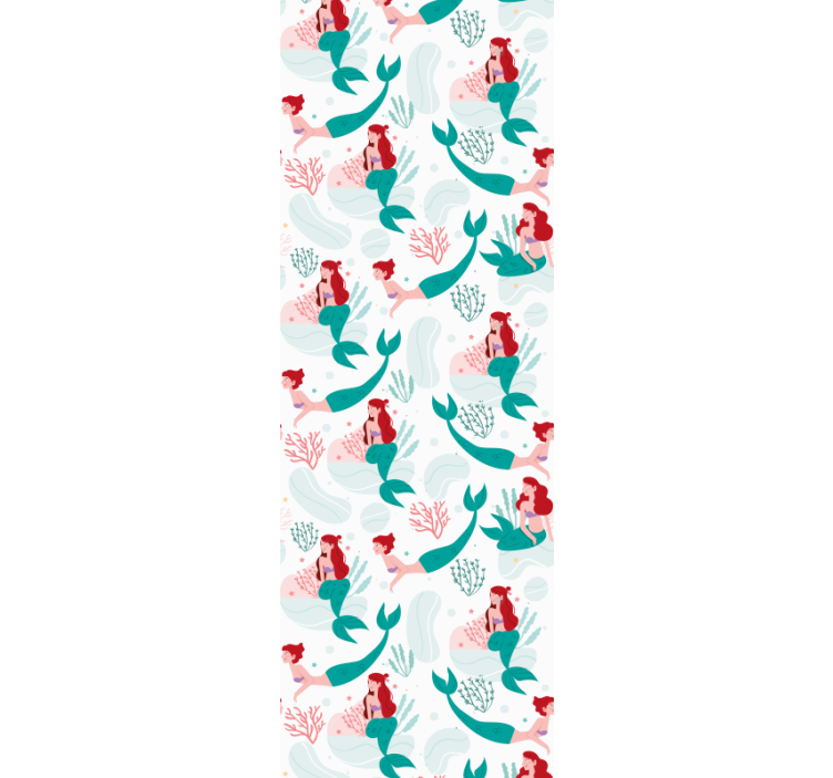 Children room roller blind mermaid with red hair smiling - TenStickers