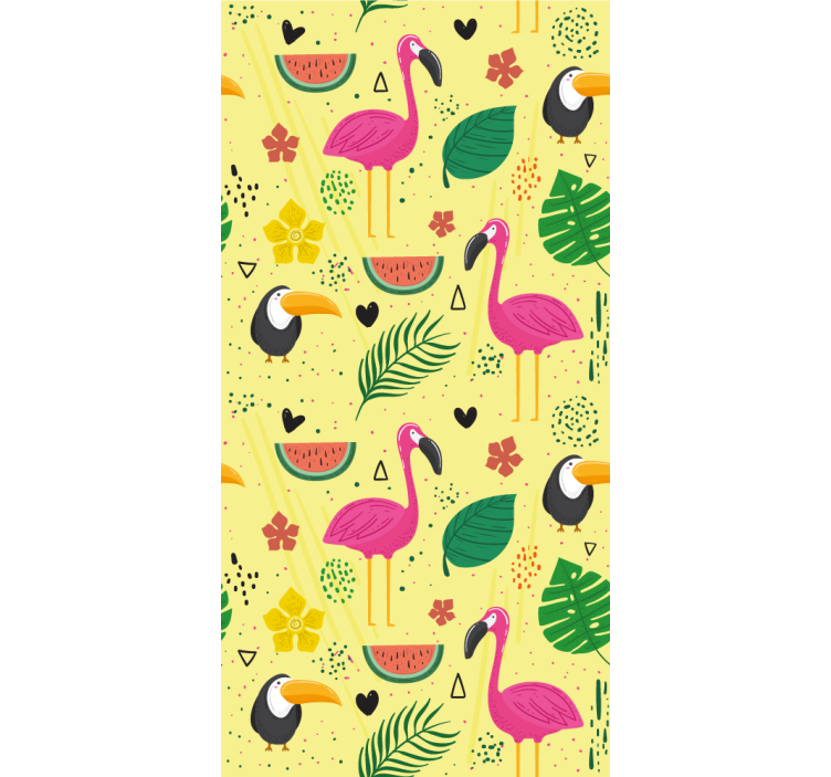 Children room roller blind cute animals with plants - TenStickers