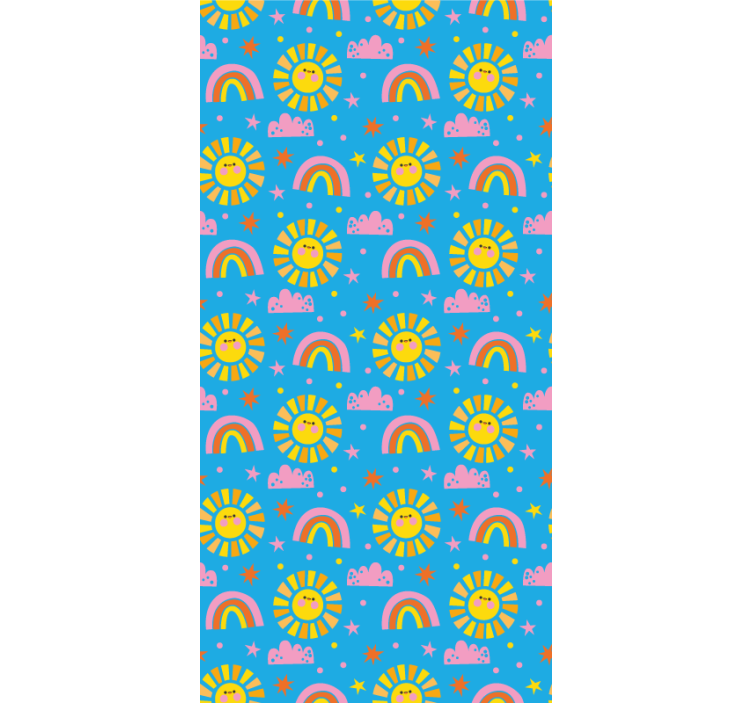 Children room roller blind blue rainbows - TenStickers