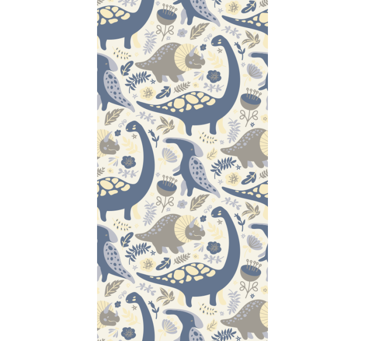 Children room roller blind blue dinosaurs nordic style - TenStickers