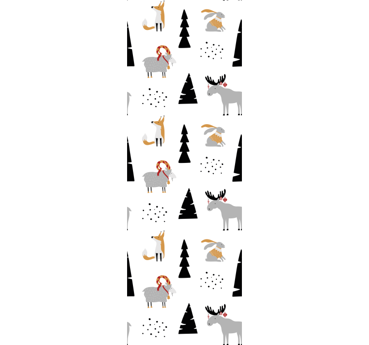 Children room roller blind with winter animals design - TenStickers
