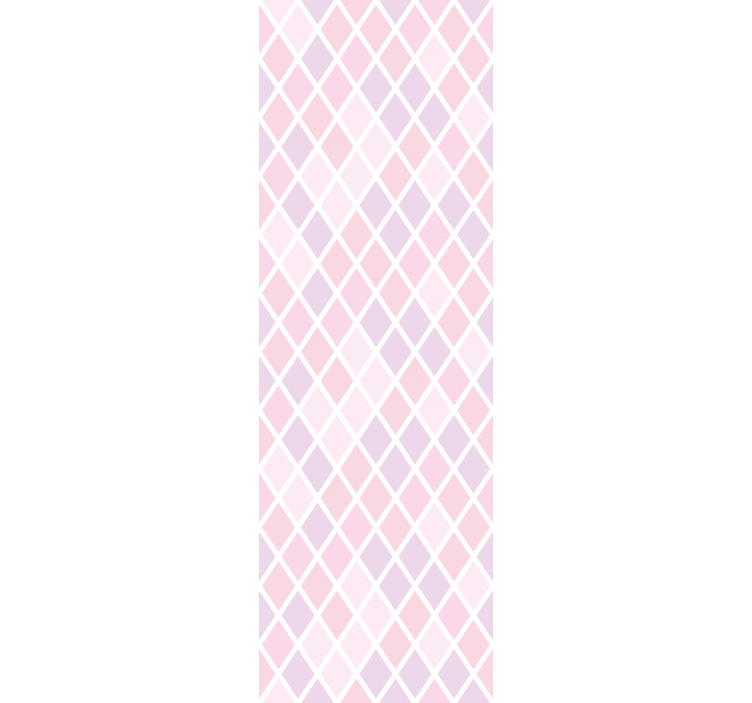 Children room roller blind in pink and white rhombuses - TenStickers