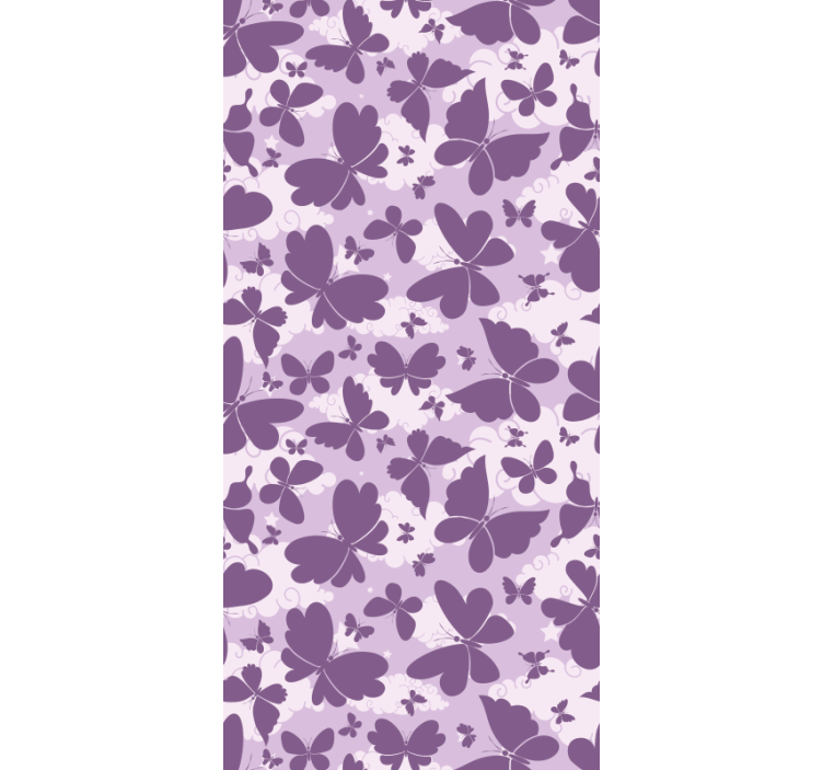 Children room roller blind cloudy sky purple butterfly - TenStickers