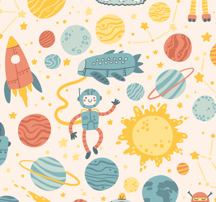 Children room roller blind space adventure theme - TenStickers