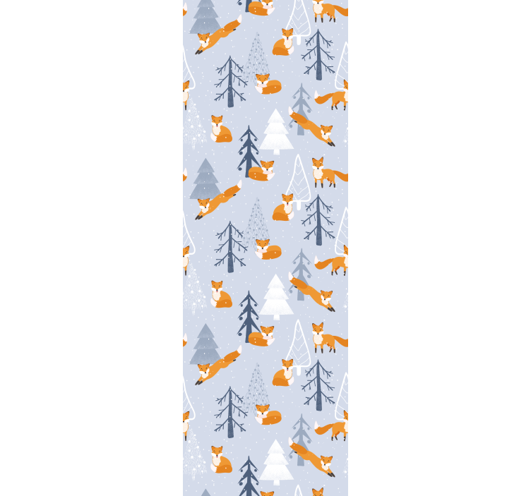 Children room roller blind cute fox winter forest design - TenStickers