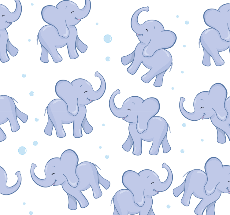 Children room roller blind little elephant and bubbles - TenStickers