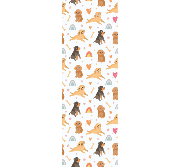 Children room roller blind with cute dog and rainbow pattern - TenStickers