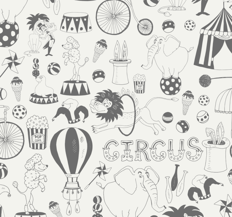 Children room roller blind circus nordic colors - TenStickers