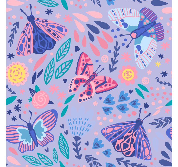 Children room roller blind with purple butterflies - TenStickers