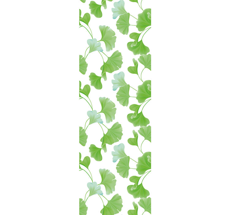 Office roller blind green ginkgo leaves - TenStickers