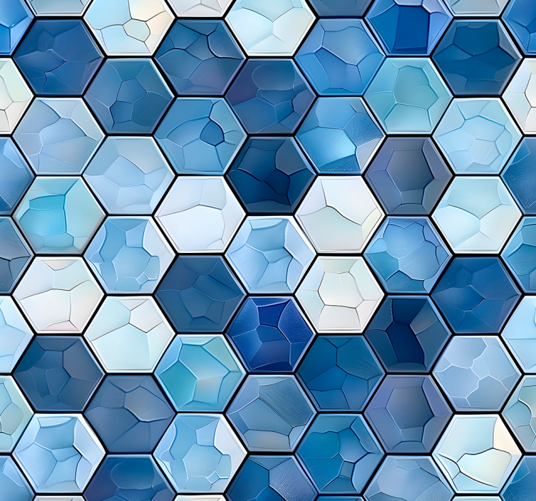 Office roller blind with blue tile design - TenStickers