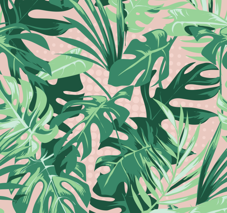 Office roller blind with various green leaves - TenStickers