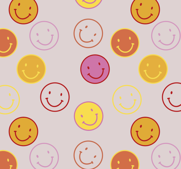 Teenage bedroom roller blind with pink and yellow smileys - TenStickers