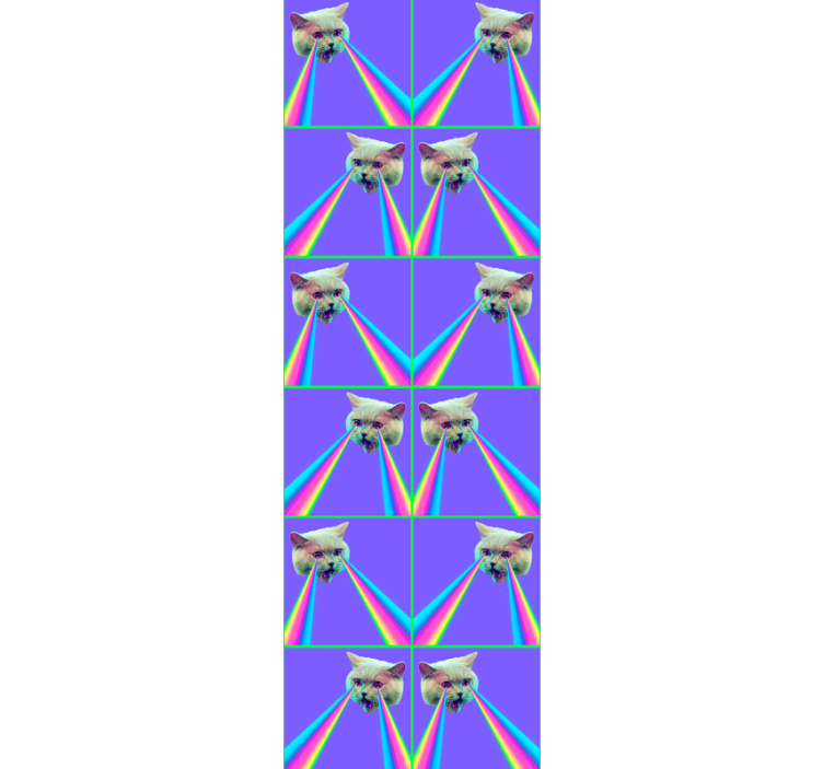Teenage bedroom roller blind vaporwave laser cat - TenStickers