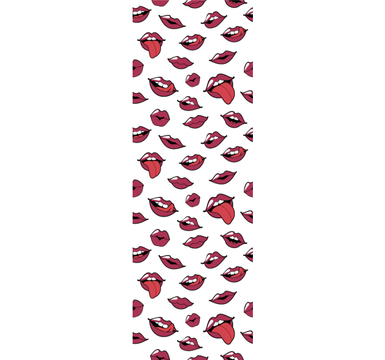 Abstract lips and tongue teenage bedroom roller blind - TenStickers