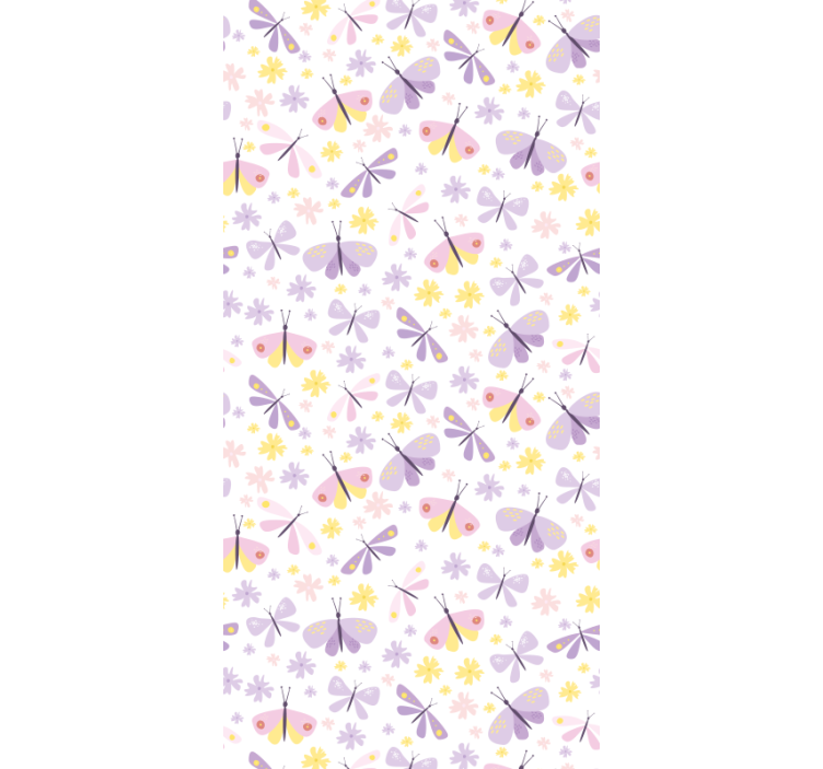 Teenage bedroom roller blind with purple butterfly design - TenStickers