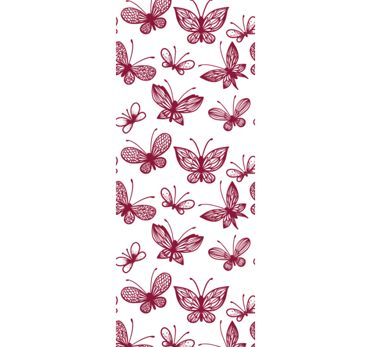 Teenage bedroom roller blind elegant red butterfly design - TenStickers