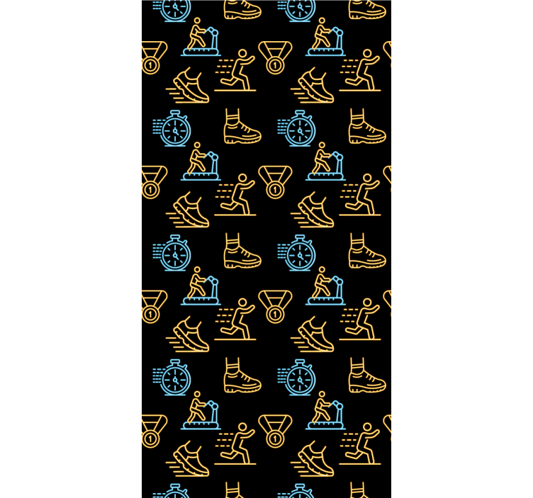 Teenage bedroom roller blind with neon vector icons - TenStickers