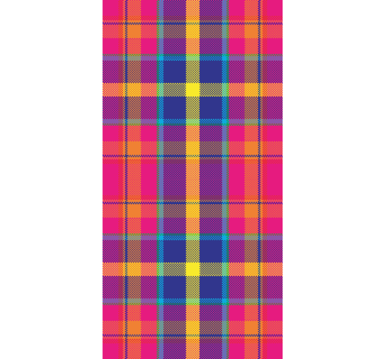 Teenage bedroom roller blind colourful gingham design - TenStickers