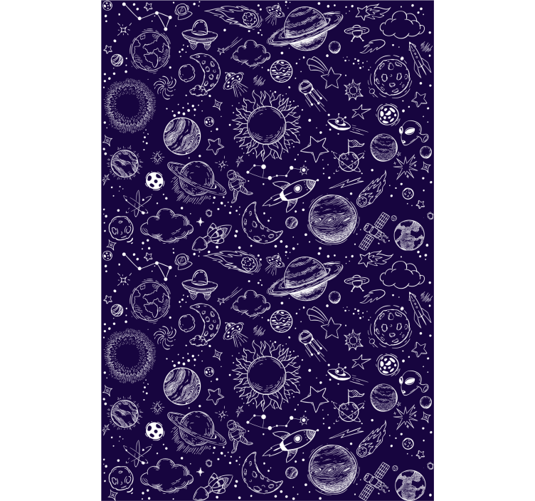Teenage bedroom roller blind planet doodle - TenStickers