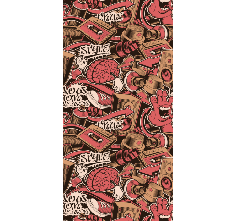 Teenage bedroom roller blind in red graffiti design - TenStickers