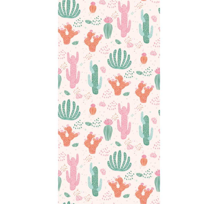 Teenage bedroom roller blind retro cactus pattern - TenStickers