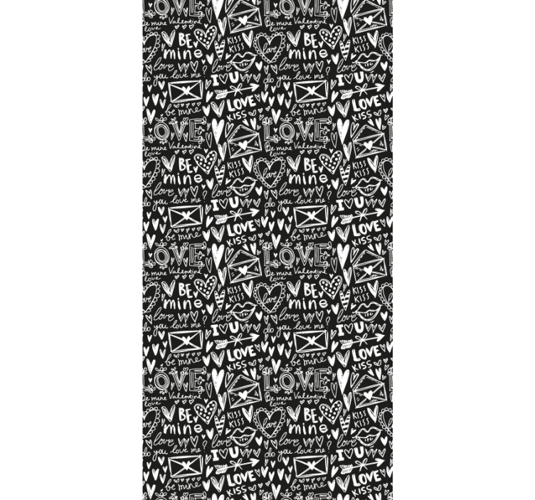 Teenage bedroom roller blind love heart graffiti - TenStickers