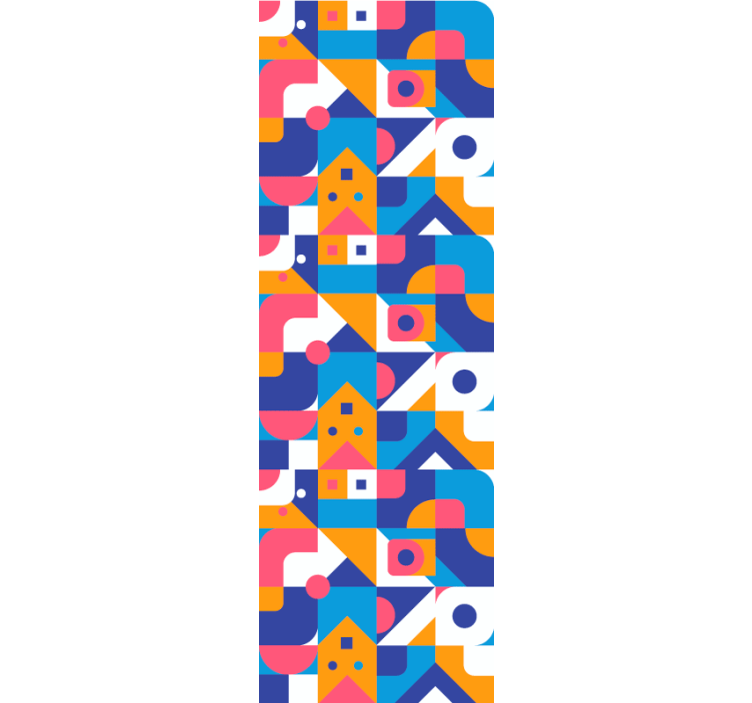 Teenage bedroom roller blind colorful geometric mosaic - TenStickers