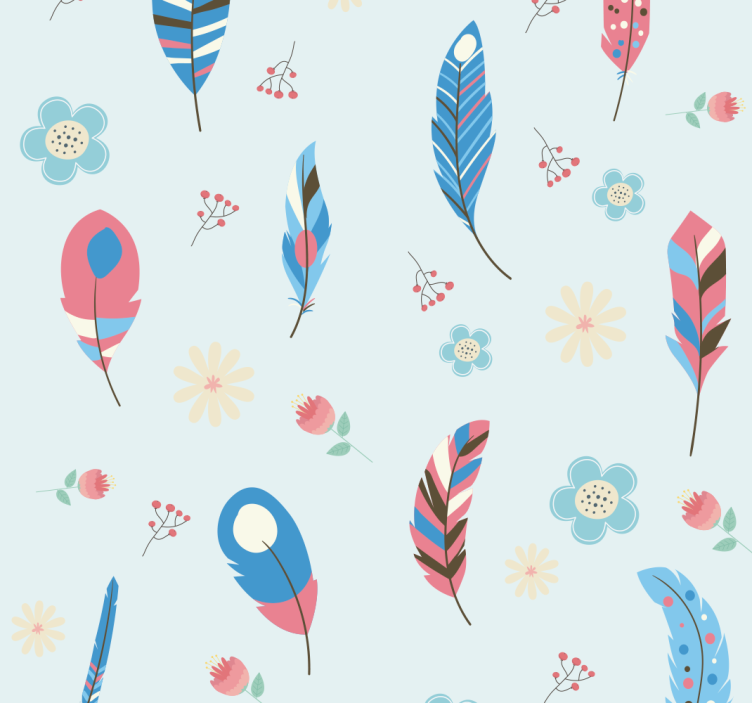 Colorful feathers teenage bedroom roller blind - TenStickers