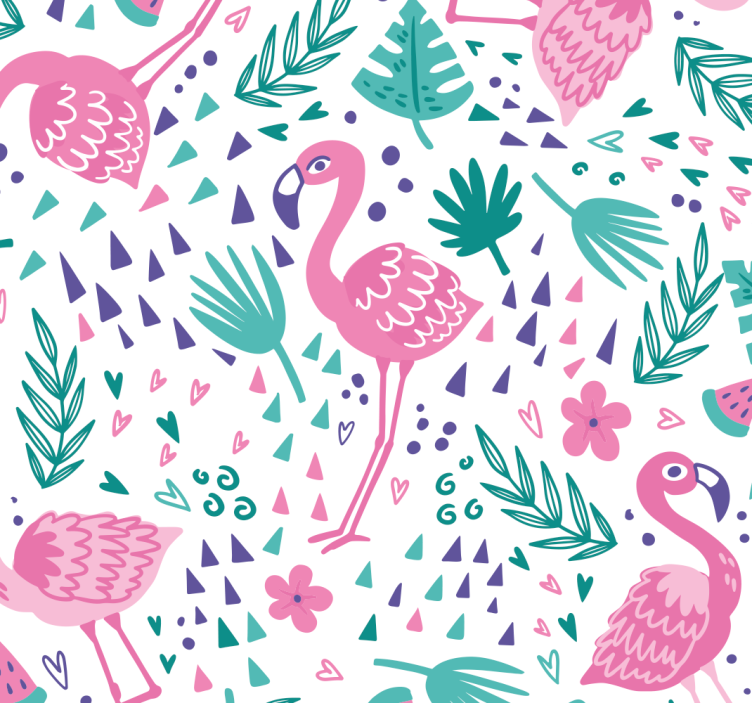Teenage bedroom roller blind with flamingo design - TenStickers