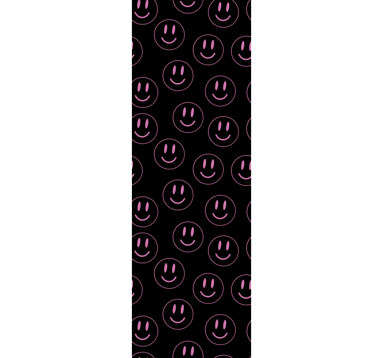 Teenage bedroom roller blind with white and purple smileys - TenStickers