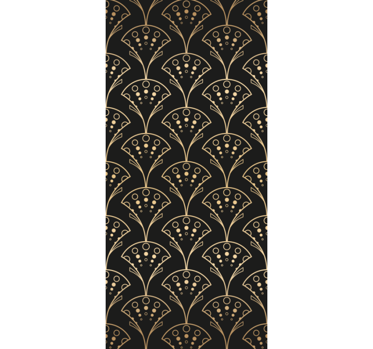 Modern roller blind with elegant golden patterns - TenStickers