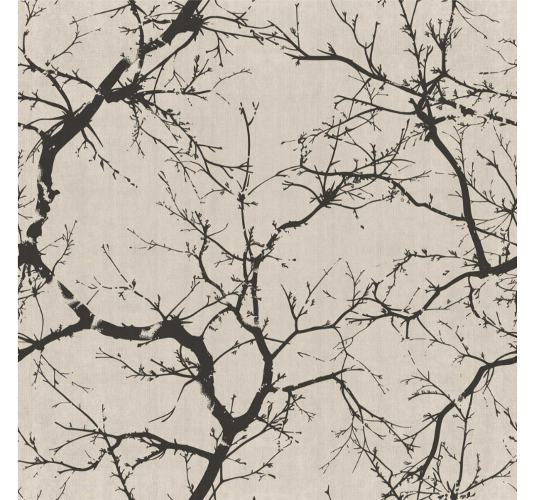 Modern roller blind with thin black branches - TenStickers