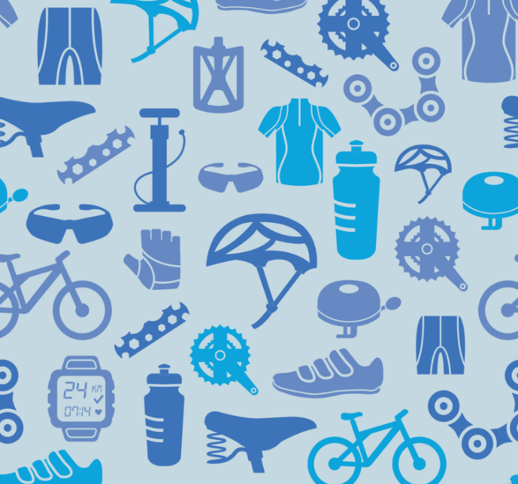 Modern roller blind with cycling motifs - TenStickers