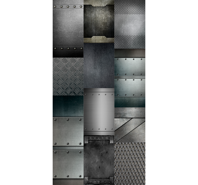 Modern roller blind in metal black blocks pattern - TenStickers