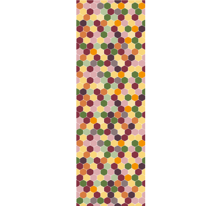 Modern roller blind colorful textured hexagons - TenStickers