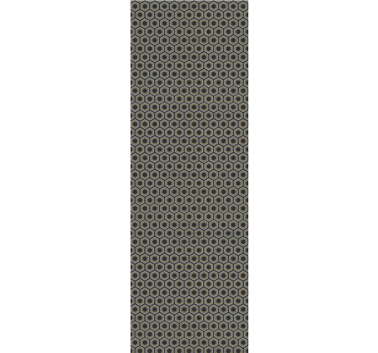 Modern roller blind with gold and gray hexagons - TenStickers