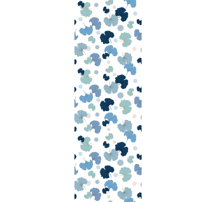 Modern roller blind blue ginkgo leaf design - TenStickers