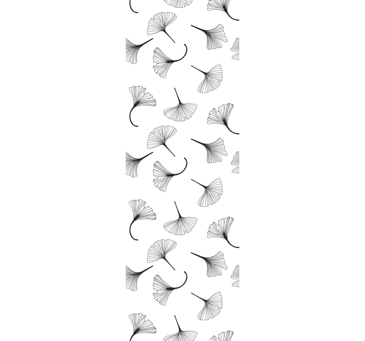 Modern roller blind ginkgo leaves black pattern - TenStickers