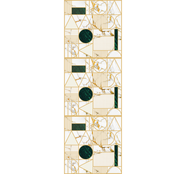 Modern roller blind white marble geometric design - TenStickers